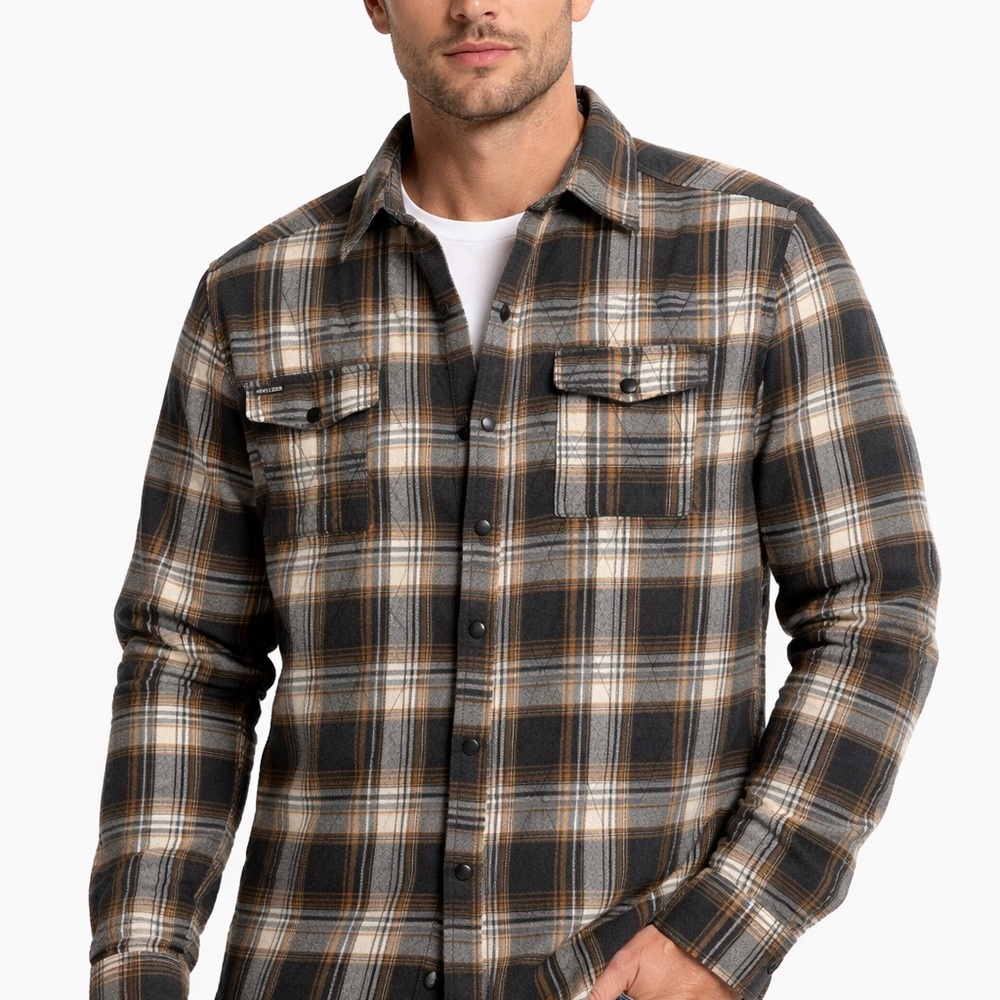 Howitzer Patriot Manufacturing Co Quilted Lined Flannel Jacket Size L Plaid